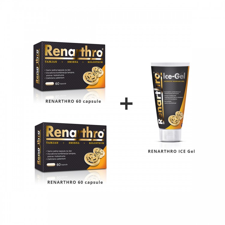 Pachet 4 Luni Tratament: 2 x Renarthro 60 Cps + 1 x Renarthro ICE Gel